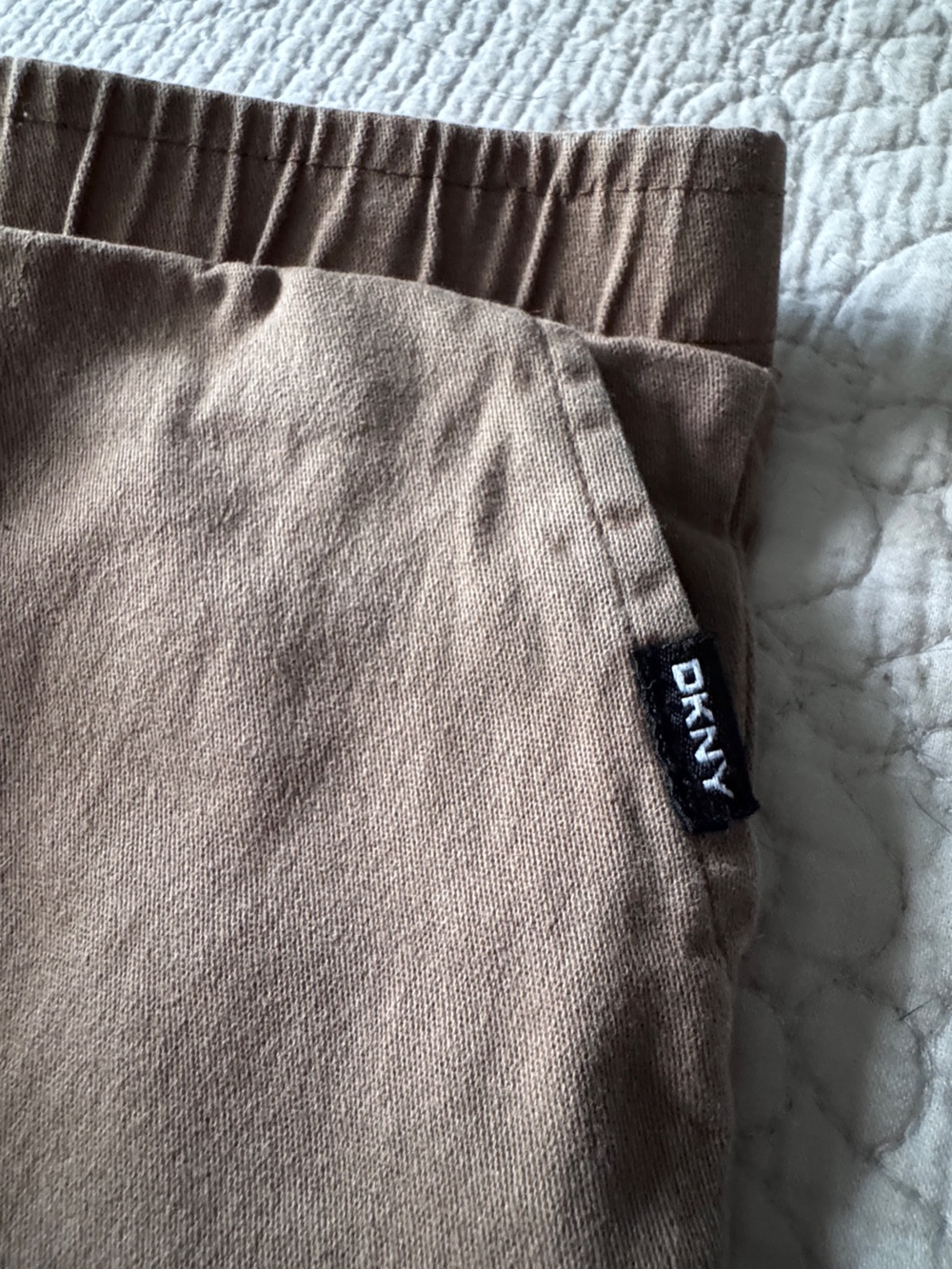 DKNY Kids Brown Elastic-Waist Casual Pants